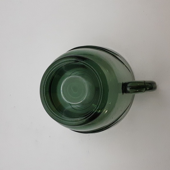 Vintage Molded Glass Footed Creamer Forest Green - Picture 6 of 8
